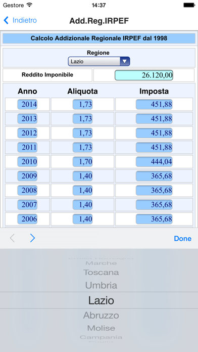 Calcoli IRPEF應用截圖