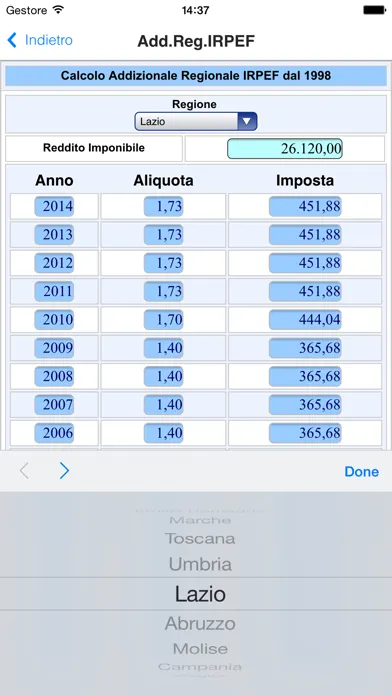 Calcoli IRPEF 스크린샷