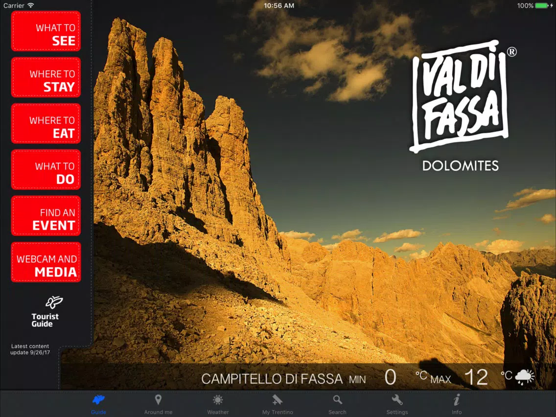 Ảnh chụp màn hình của Val di Fassa Travel Guide iPad 