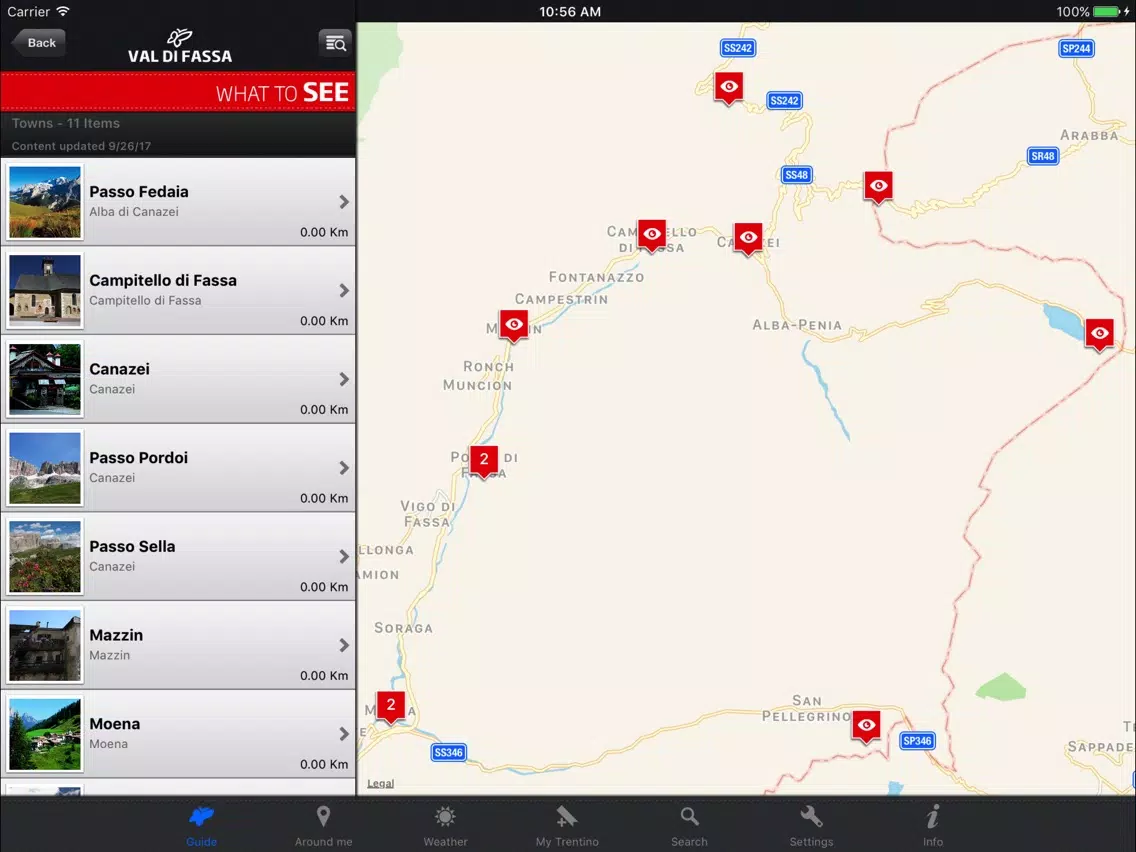 Ảnh chụp màn hình của Val di Fassa Travel Guide iPad 