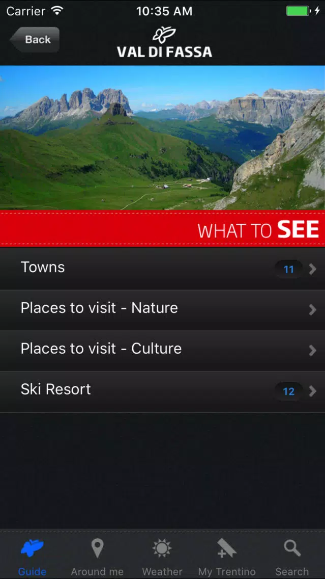 Ảnh chụp màn hình của Val di Fassa Travel Guide
