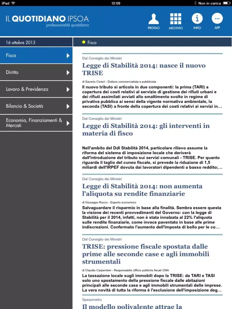 ภาพหน้าจอของ Il Quotidiano IPSOA iPad 