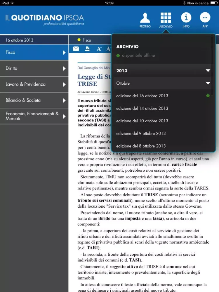 ภาพหน้าจอของ Il Quotidiano IPSOA iPad 