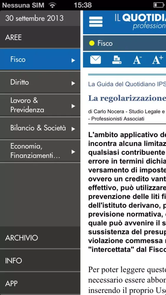ภาพหน้าจอของ Il Quotidiano IPSOA
