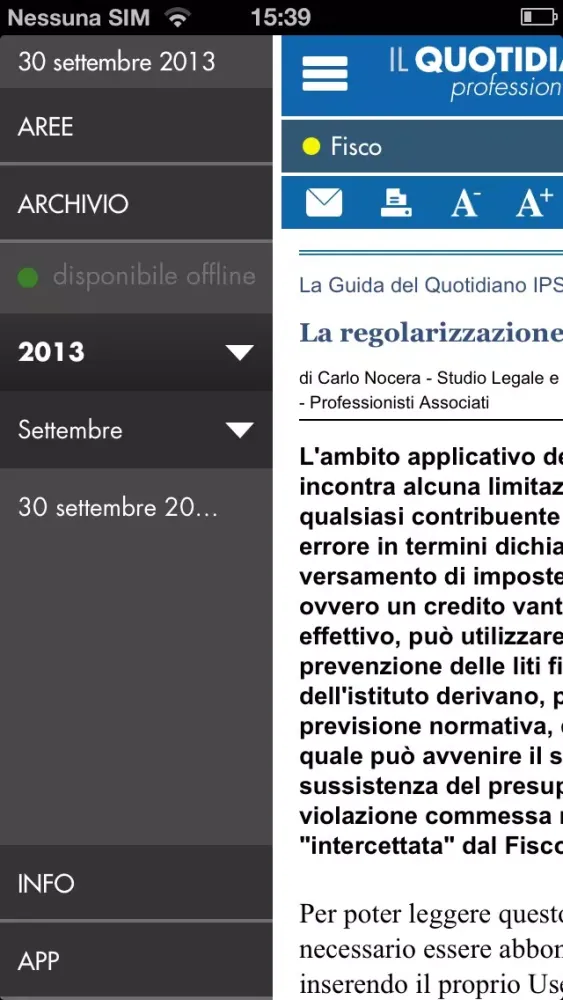 ภาพหน้าจอของ Il Quotidiano IPSOA
