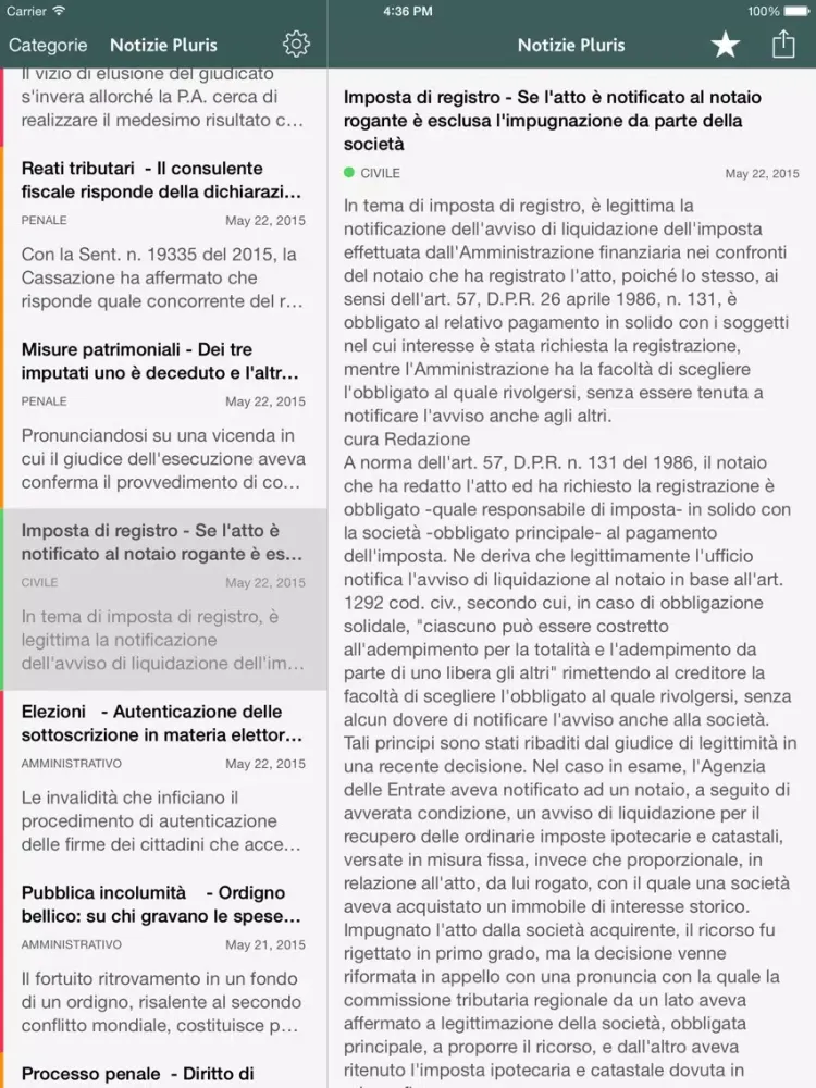 Notizie-Pluris iPad  스크린샷