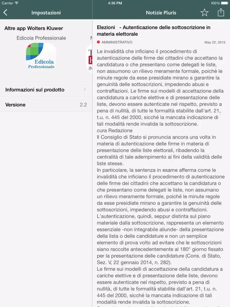 Notizie-Pluris iPad  스크린샷