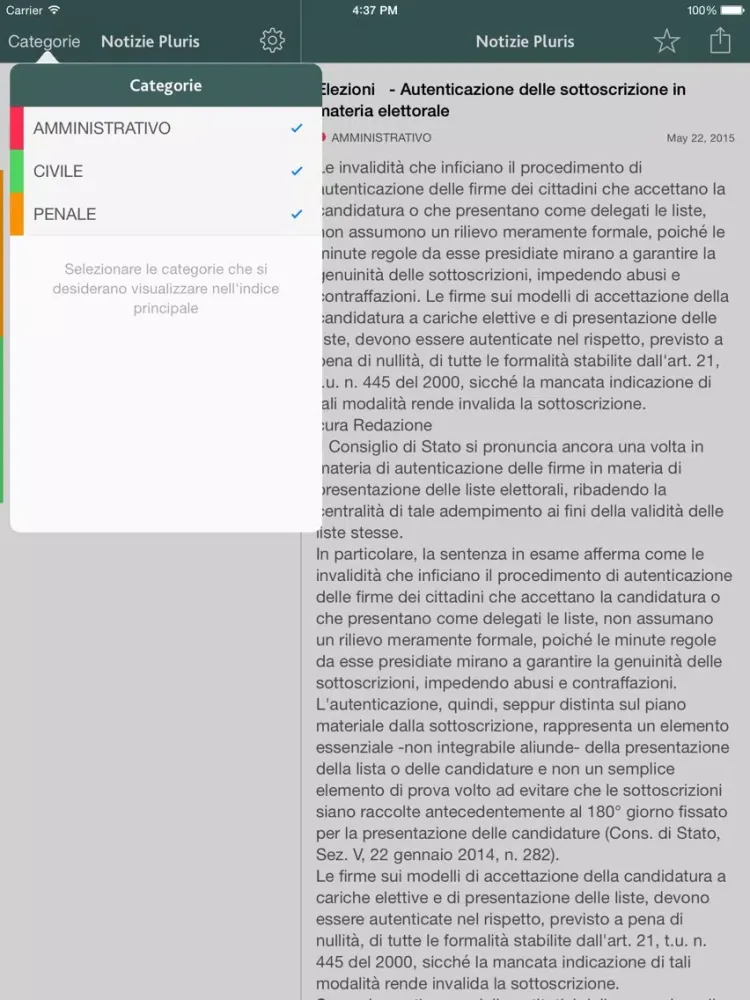 Notizie-Pluris iPad  스크린샷