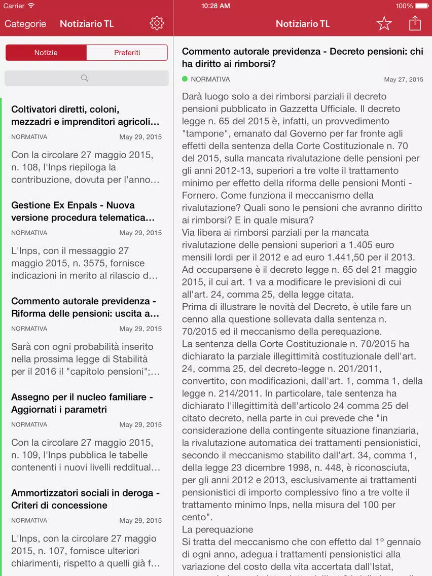 Notiziario TL iPad  Screenshots