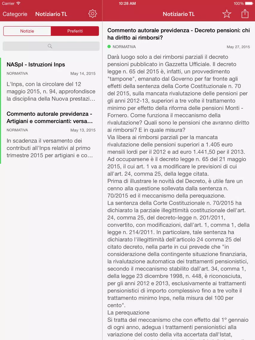 Notiziario TL iPad  Screenshots