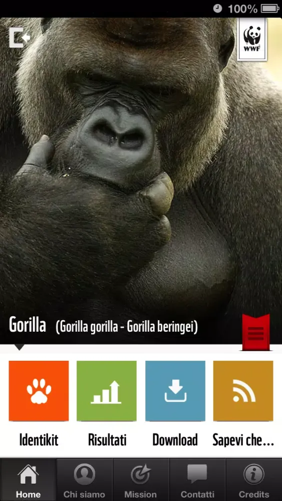 Capturas de tela do WWF Adoption, l'app ufficiale di chi ha adottato le specie in pericolo