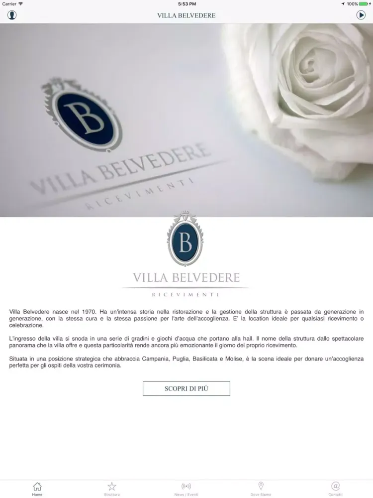 Zrzuty ekranu Villa Belvedere Ricevimenti iPad 