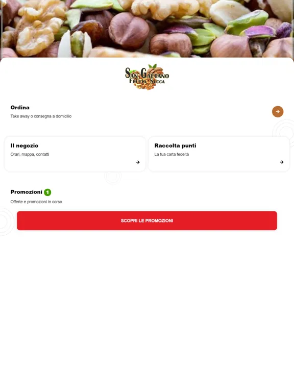 Tangkapan layar San Gaetano frutta secca iPad 