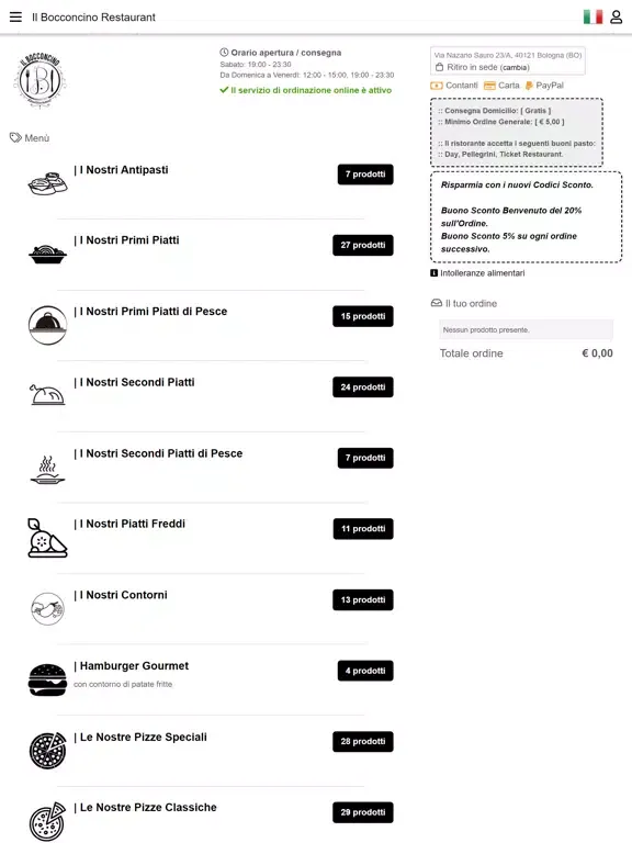 Capturas de pantalla de Il Bocconcino Restaurant iPad 