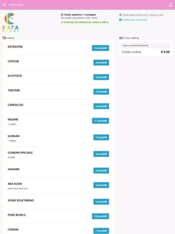Zrzuty ekranu Kata Sushi Genova iPad 