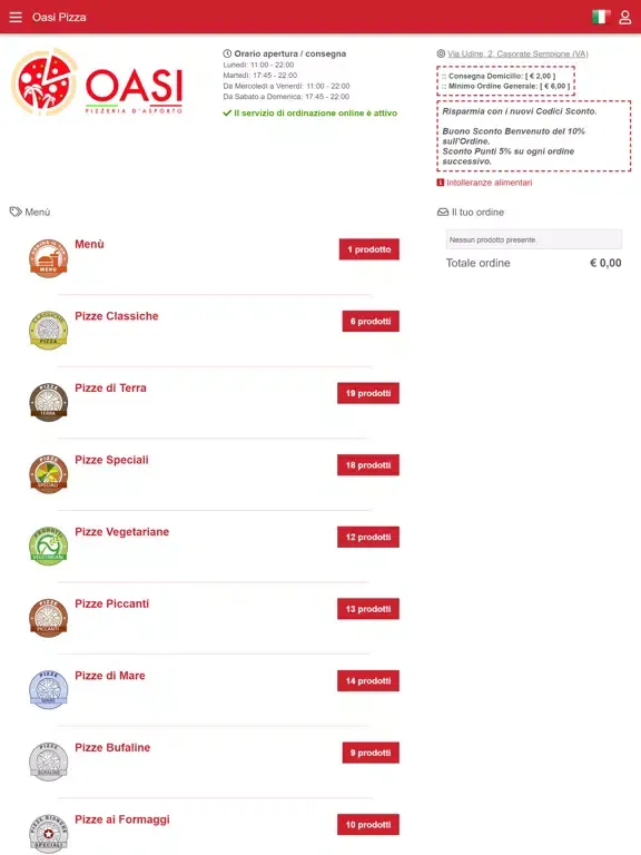 Oasi Pizza iPad  Screenshots