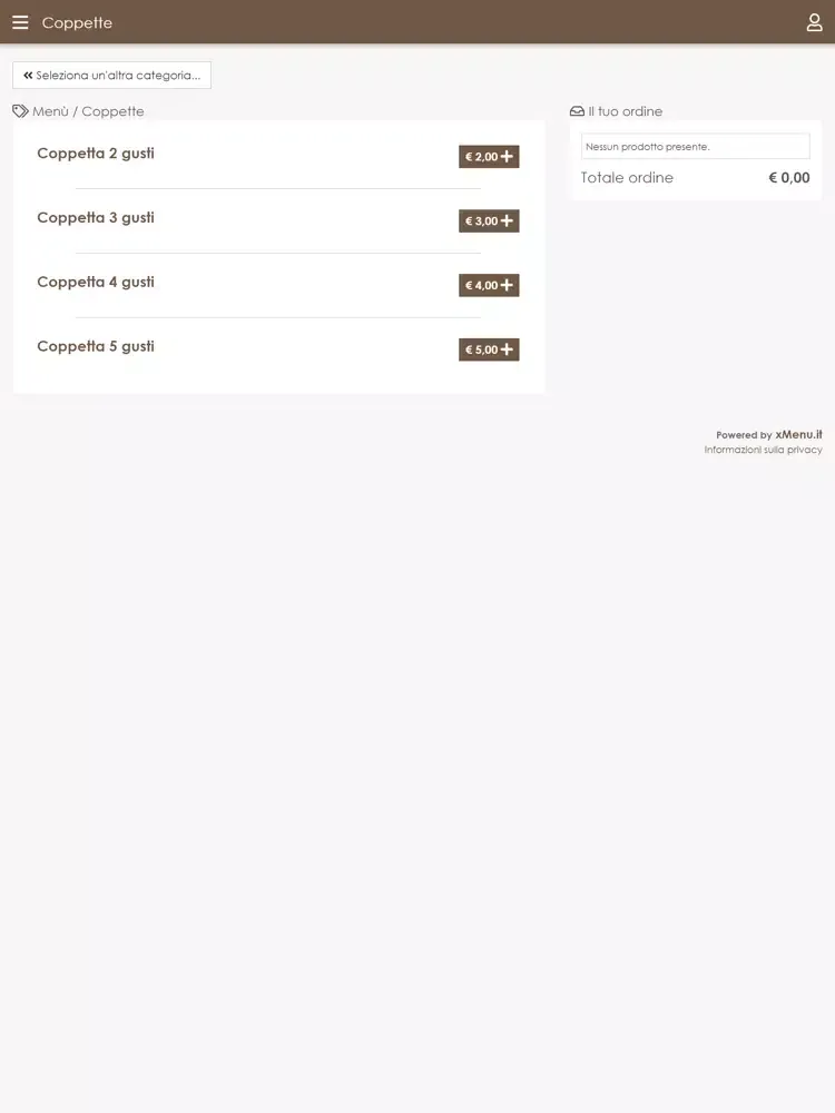 Tangkapan layar Gelateria Vorrei iPad 
