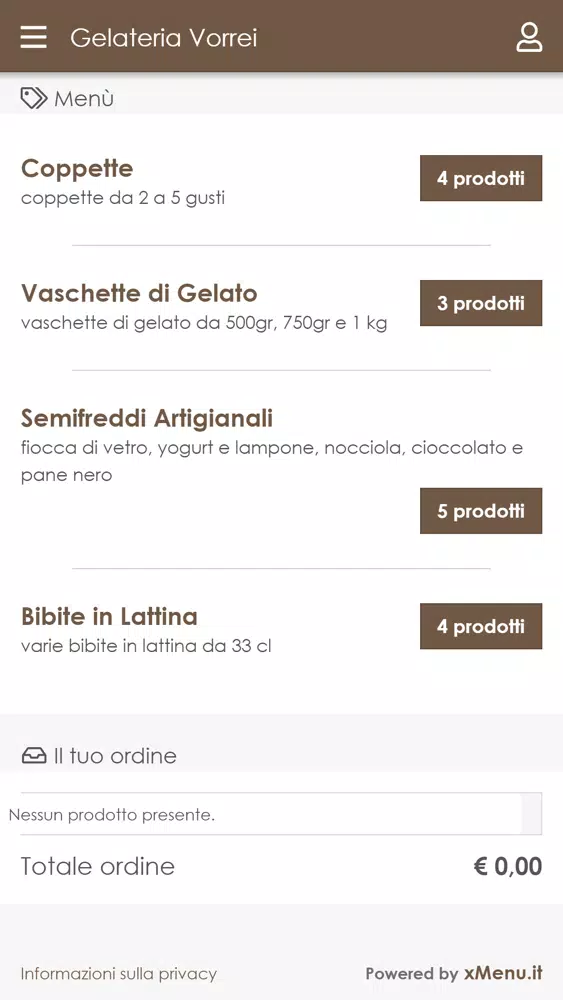 Capturas de tela do Gelateria Vorrei