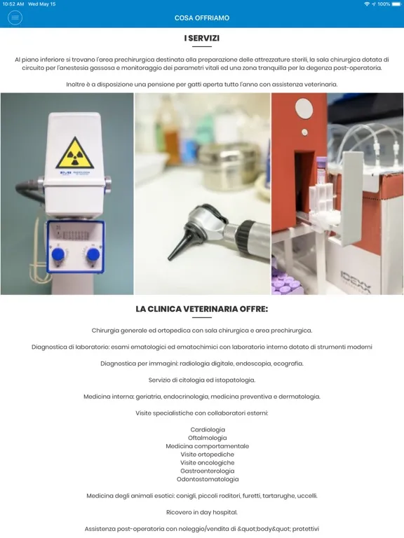Tangkapan layar Clinica Veterinaria CAB iPad 