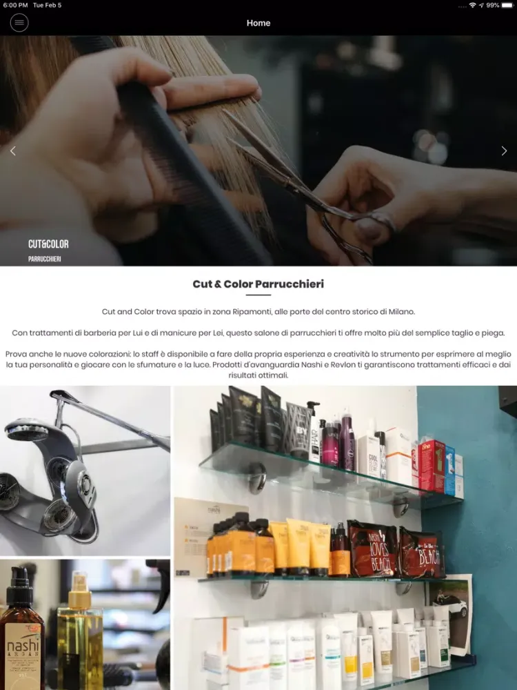 تصاویر Cut & Color Parrucchieri iPad 