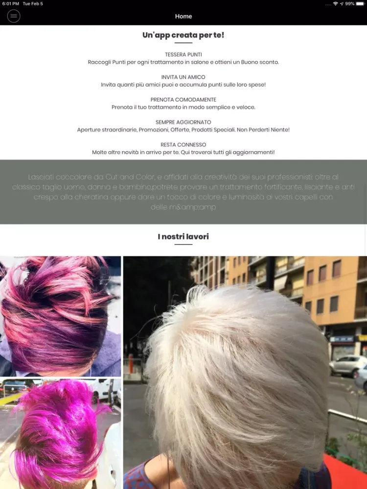 تصاویر Cut & Color Parrucchieri iPad 