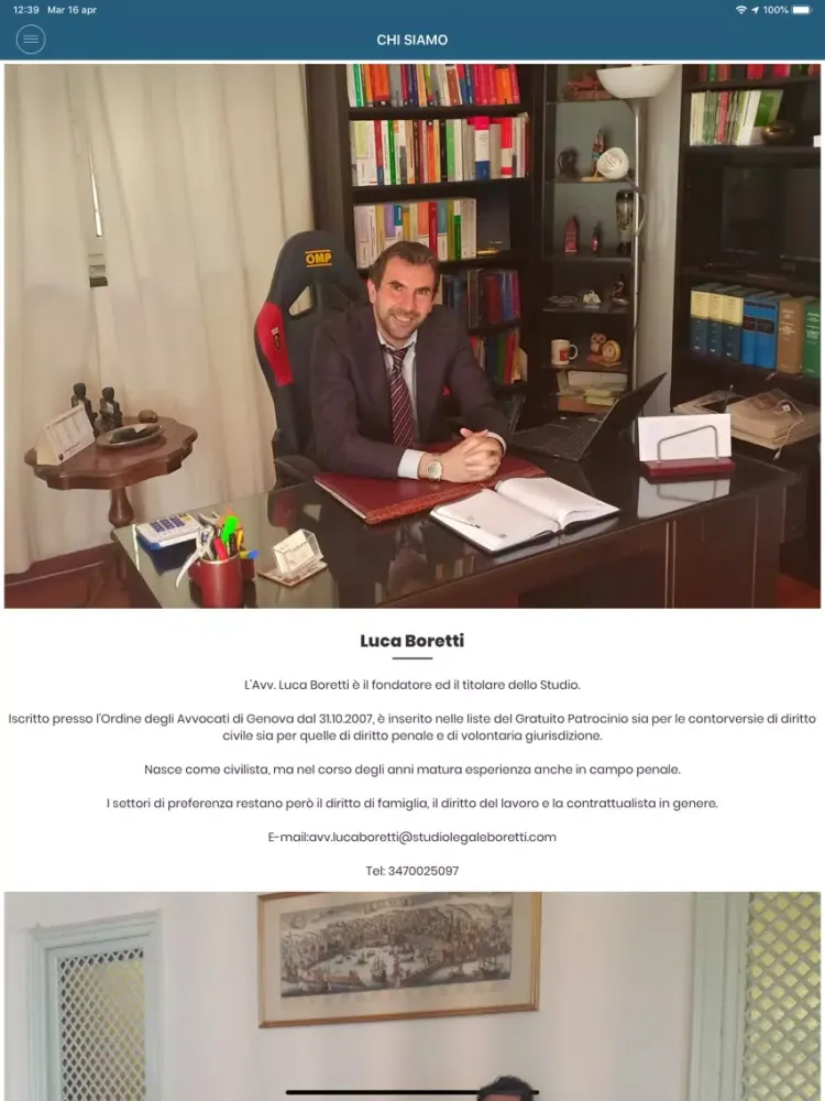 Zrzuty ekranu Studio Legale Boretti iPad 