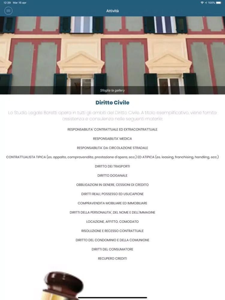 Zrzuty ekranu Studio Legale Boretti iPad 