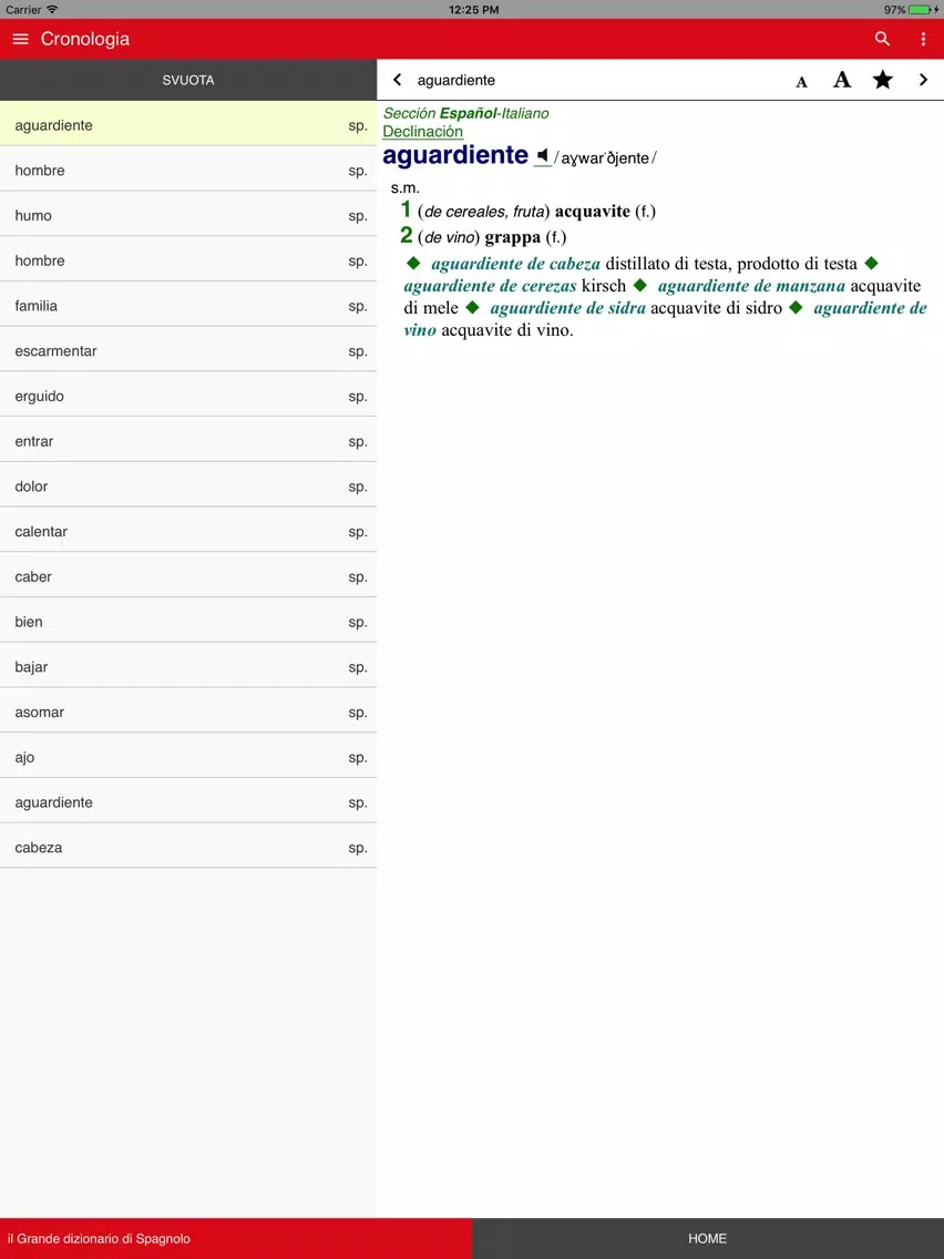 Zrzuty ekranu Grande dizionario di Spagnolo iPad 