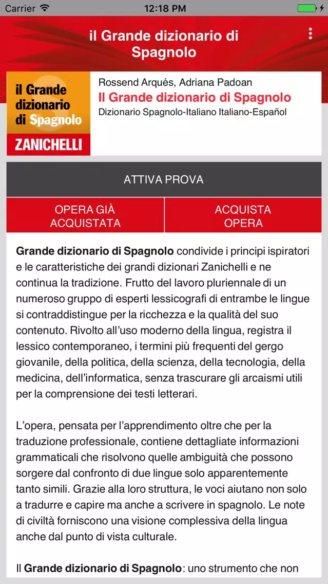 Zrzuty ekranu Grande dizionario di Spagnolo