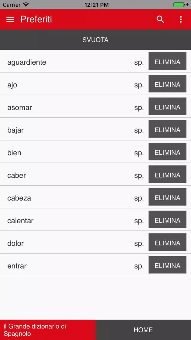 Zrzuty ekranu Grande dizionario di Spagnolo