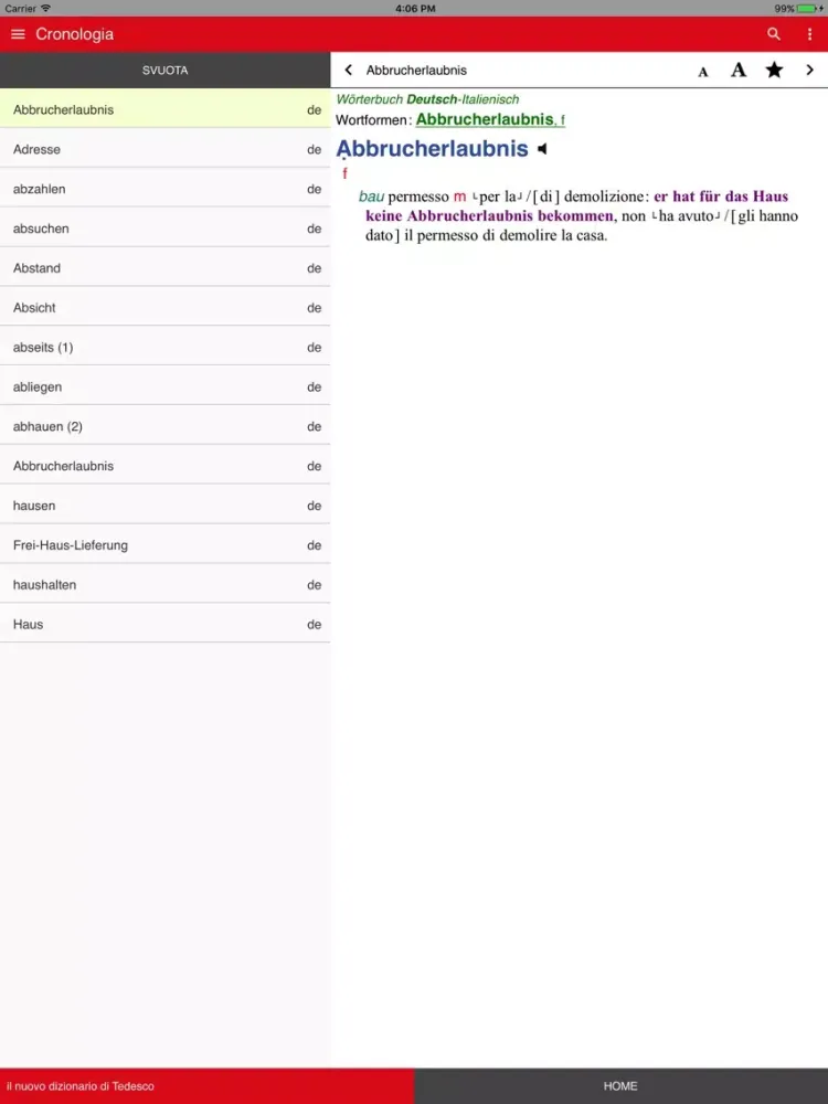 صور il nuovo dizionario di Tedesco iPad 
