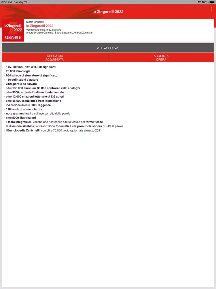 lo Zingarelli 2022 iPad  سکرین شاٹس