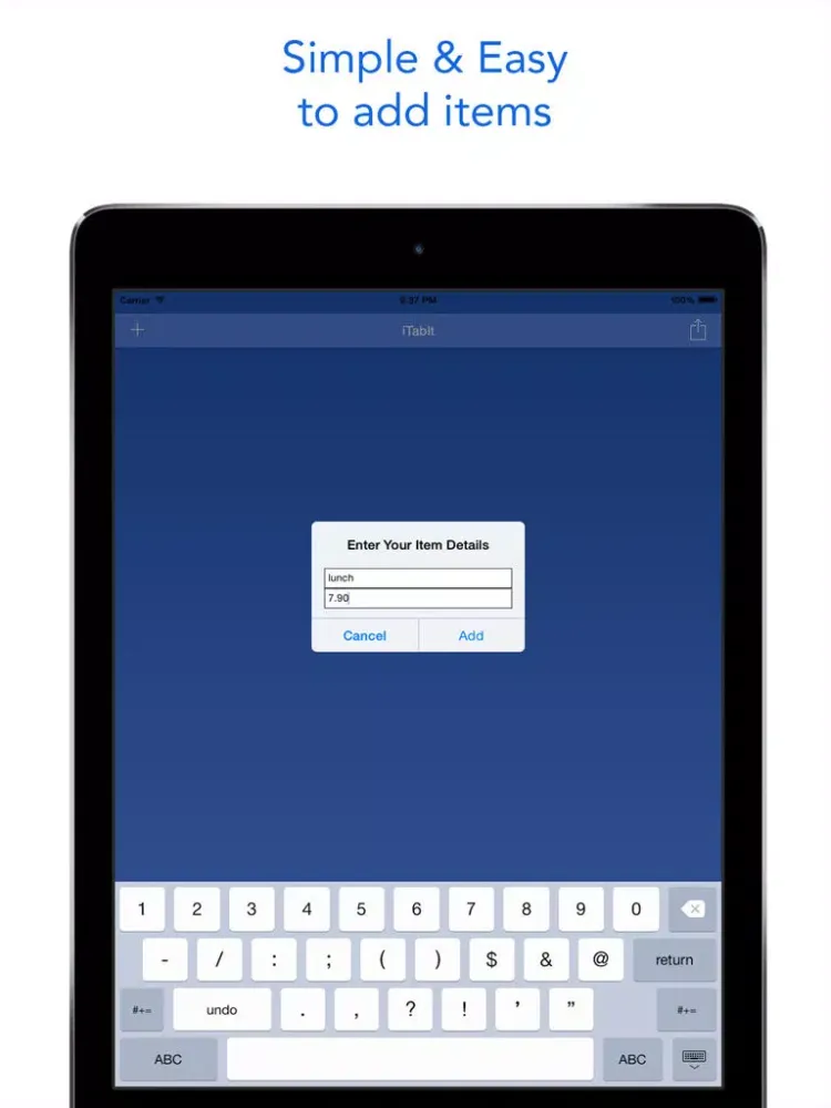 Tab It Up with iTabIt iPad  سکرین شاٹس