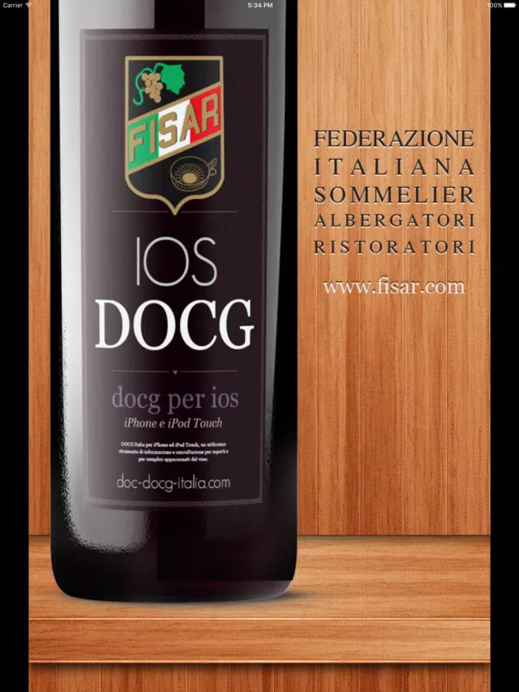 Screenshot di DOCG iPad 