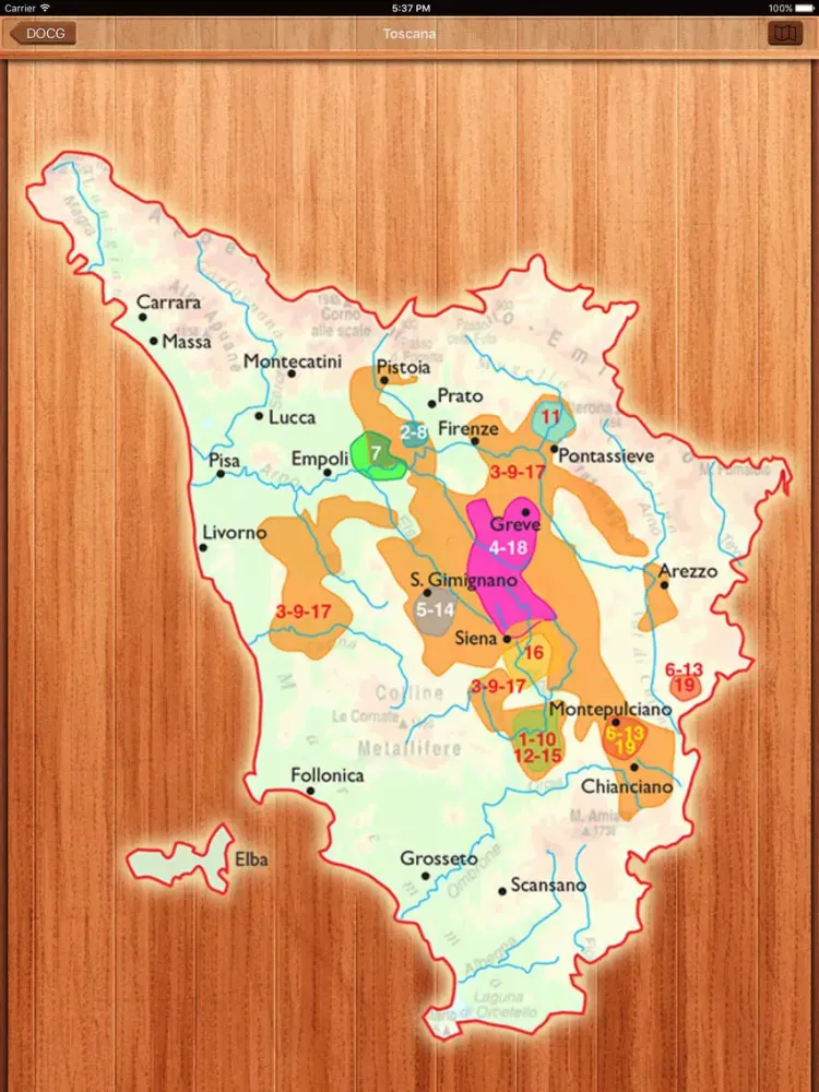 Screenshot di DOCG iPad 