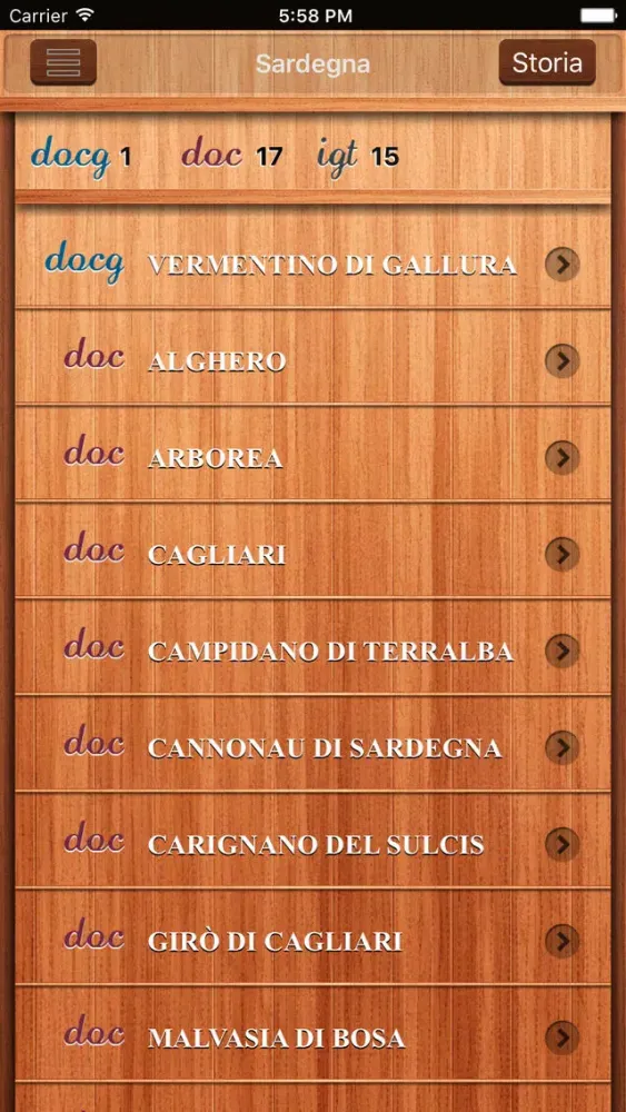 Screenshot di DOCG