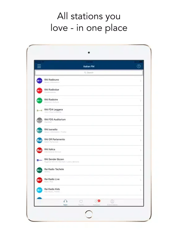 Italian FM - radio italiana iPad 应用截图
