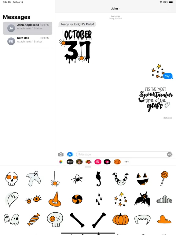 Halloween Night Party Stickers iPad  Screenshots
