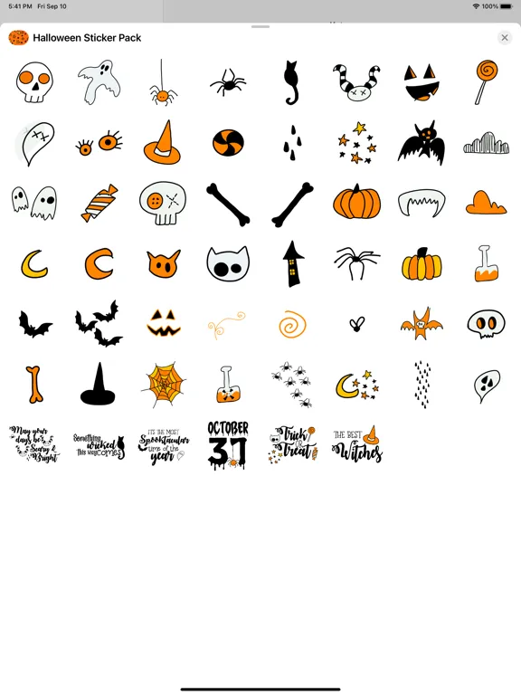 Halloween Night Party Stickers iPad  Screenshots