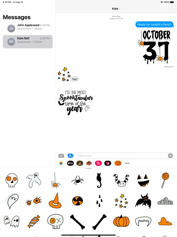 Halloween Night Party Stickers iPad  Screenshots