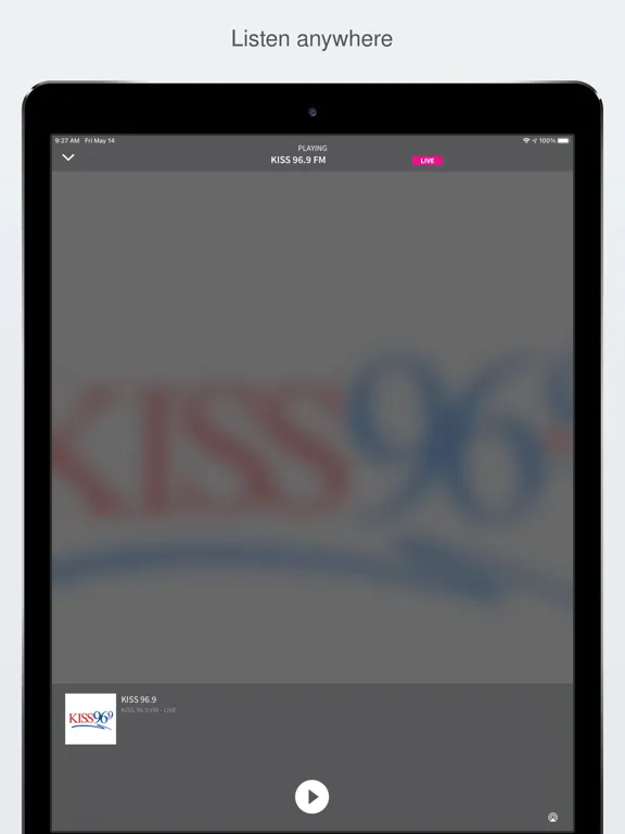 Ảnh chụp màn hình của KISS 96.9 iPad 