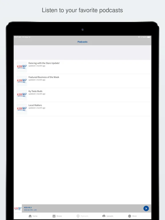Ảnh chụp màn hình của KISS 96.9 iPad 