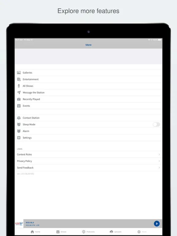 Ảnh chụp màn hình của KISS 96.9 iPad 