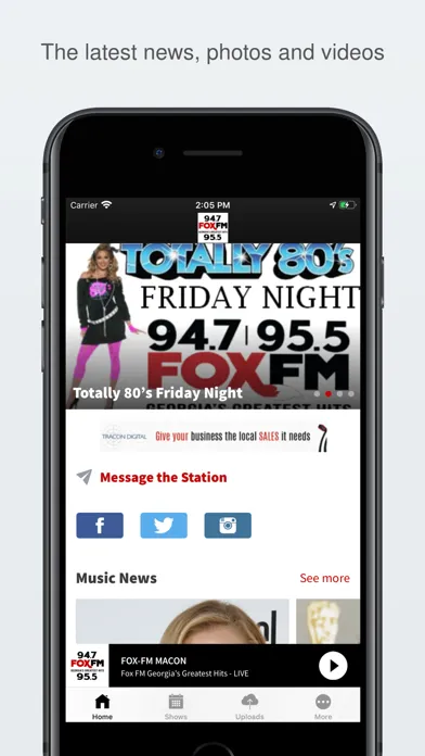 FOX-FM Macon 94.7 95.5 FM应用截图