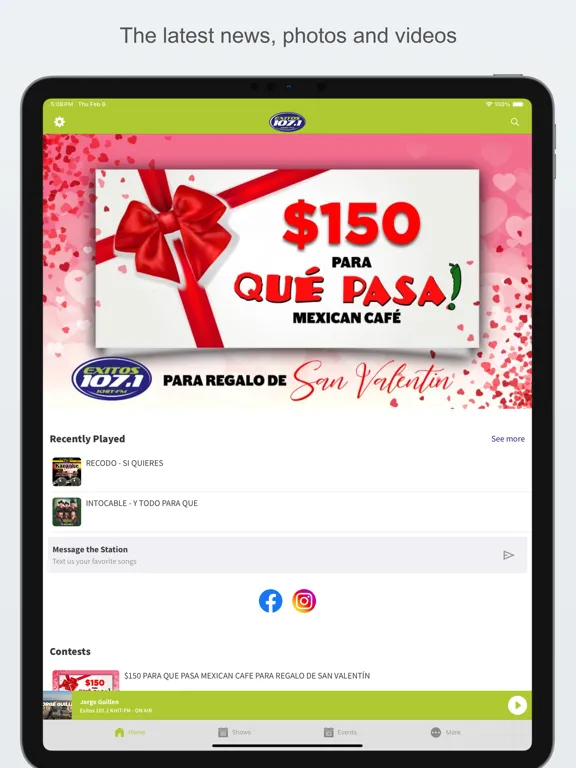 Exitos 107.1 iPad  Ekran Görüntüleri