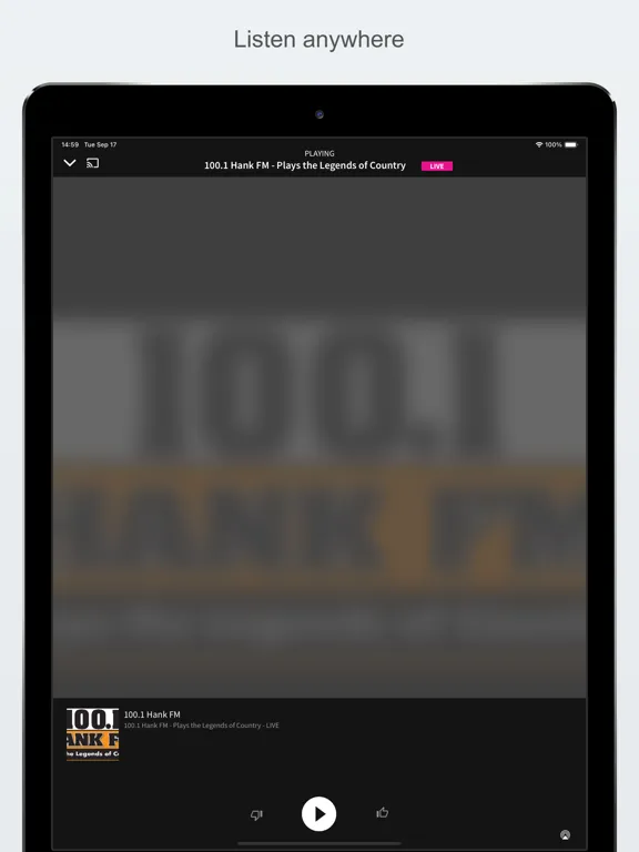 100.1 Hank FM iPad  سکرین شاٹس