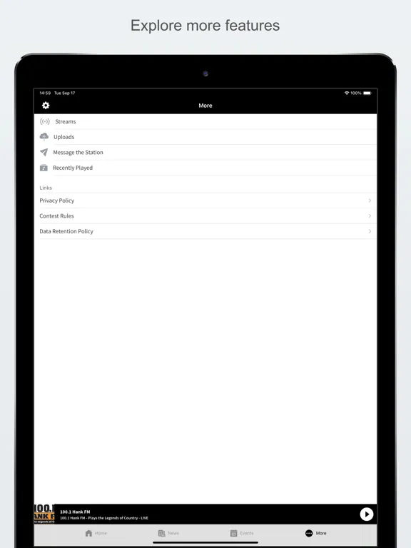 100.1 Hank FM iPad  سکرین شاٹس
