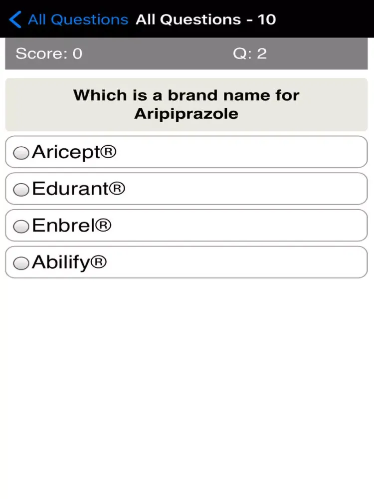 Ảnh chụp màn hình của Top 100 Drugs Quiz iPad 