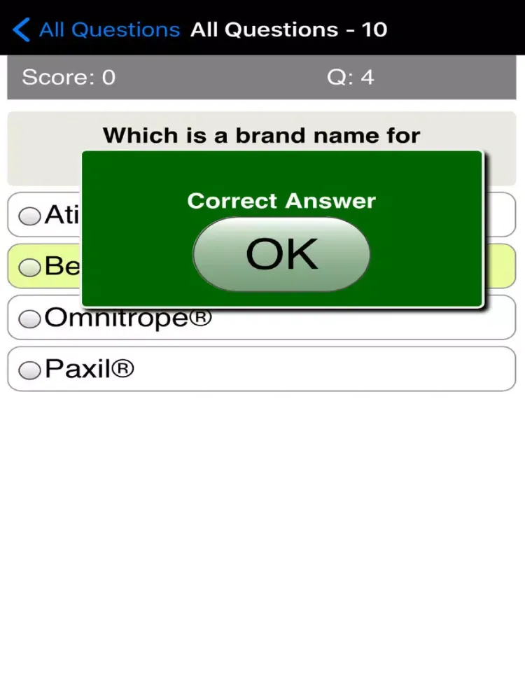 Ảnh chụp màn hình của Top 100 Drugs Quiz iPad 