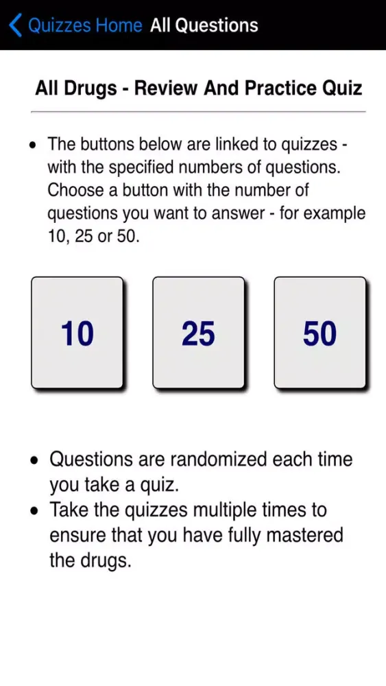 Ảnh chụp màn hình của Top 100 Drugs Quiz